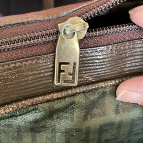 Green and Brown Men's Bag Fendi Vintage - Picture 6 of 15